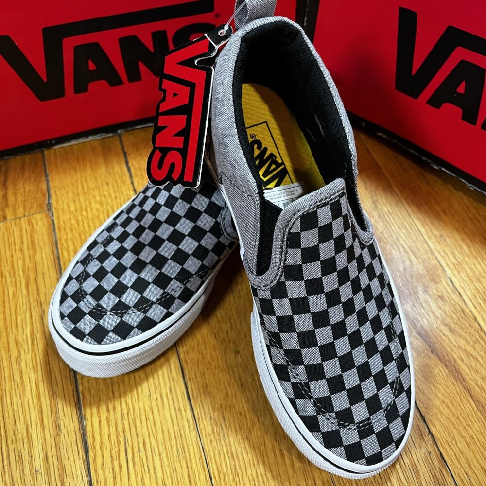 VANS Asher Classic Checkerboard Slip-On Shoes * SIZE 1 * BRAND NEW with TAG